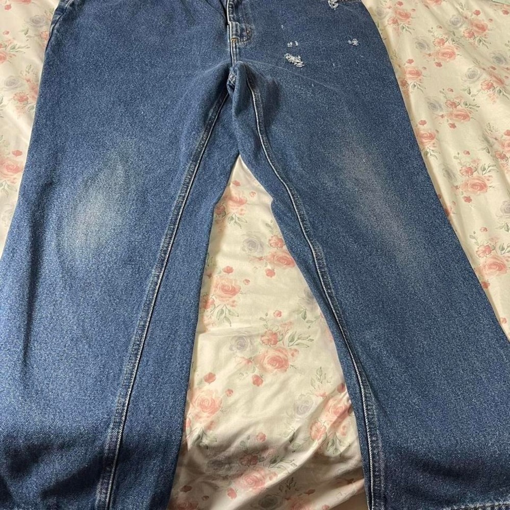 Carhartt Relaxed Fit‎ Jeans Men's 36x32 Blue Denim Workwear Distressed